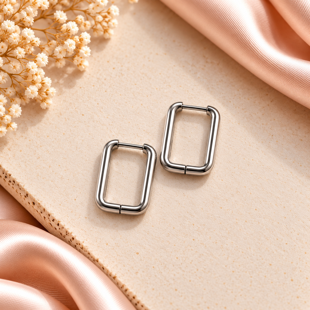 Créole rectangle argent