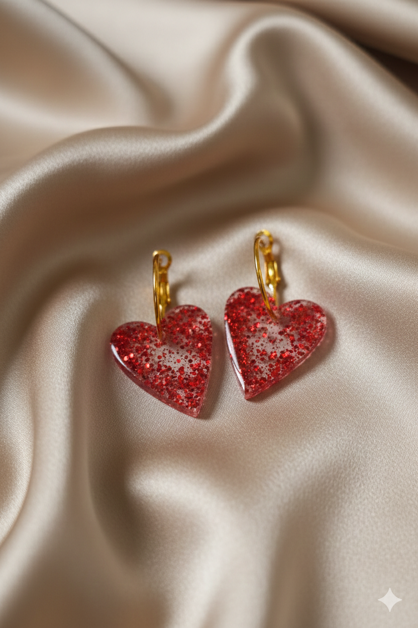 Coeur | Rouge pailleté