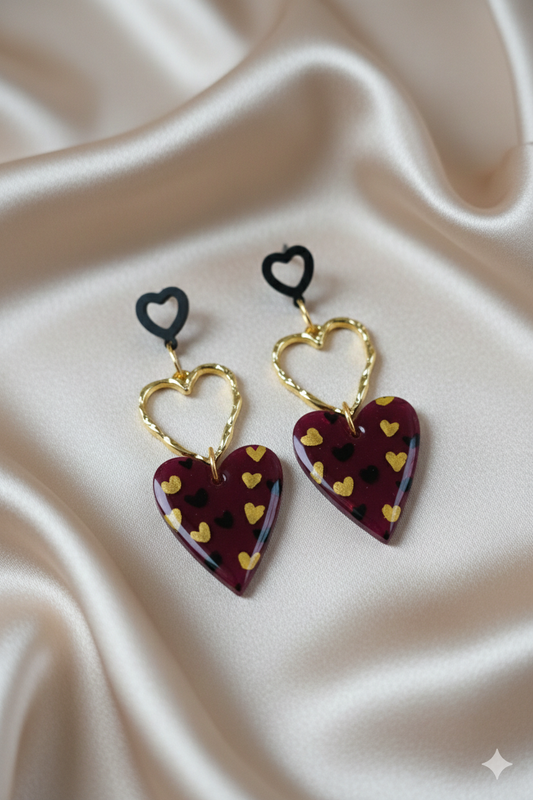 Coeur suspendu bordeaux