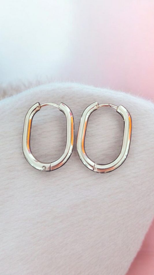 Créole rectangle arrondie argent