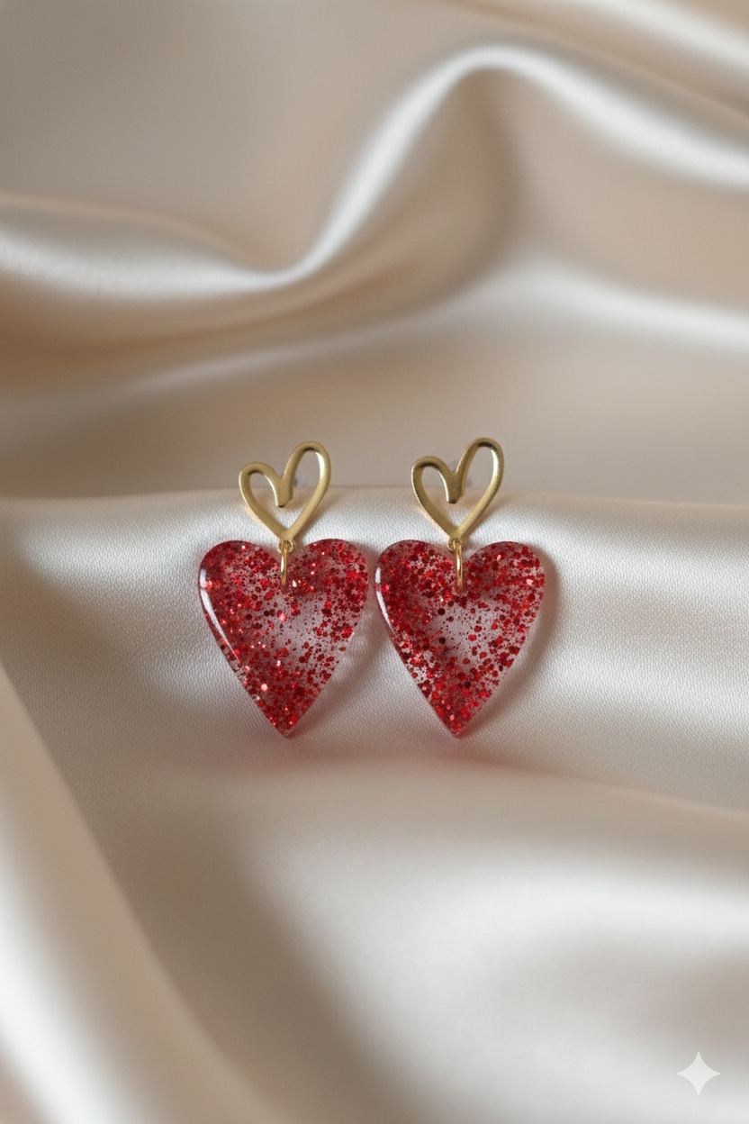 Coeur rouge pailleté