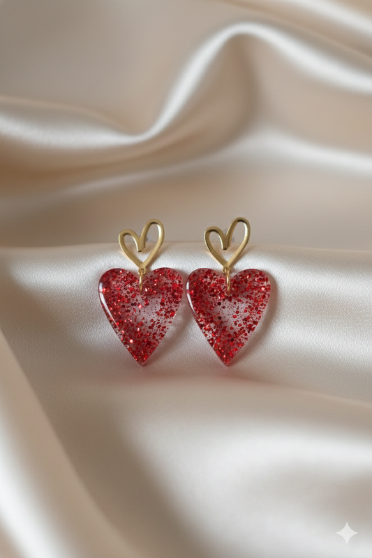 Coeur rouge pailleté