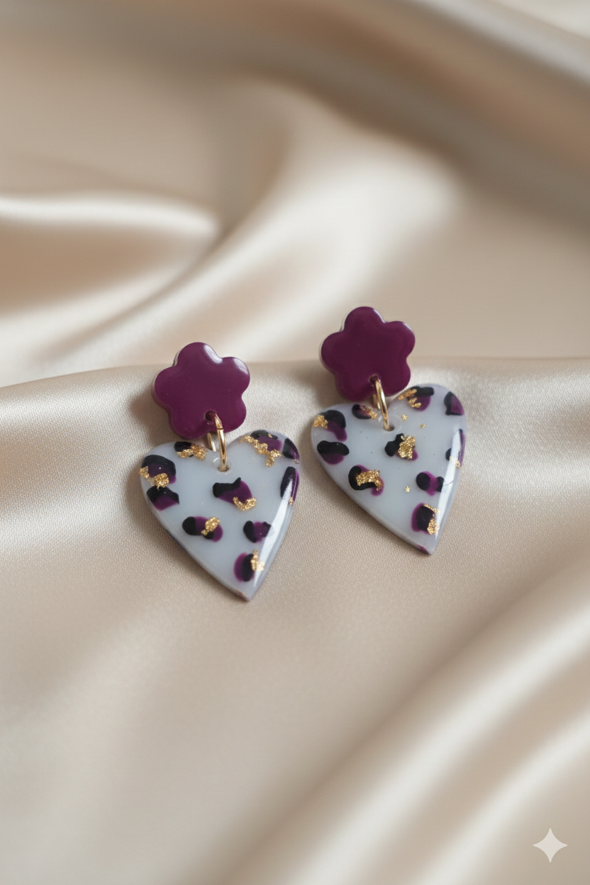 Coeur | Violet léopard