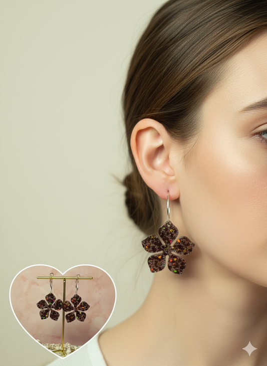 Pétale enchantée marron pailleté